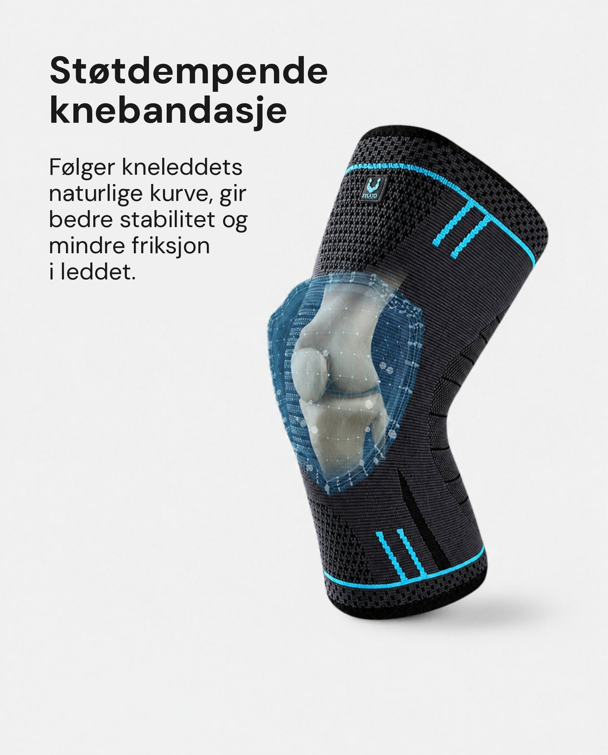 Mowello MotionFlex knestøtte – støtdempende knebandasje